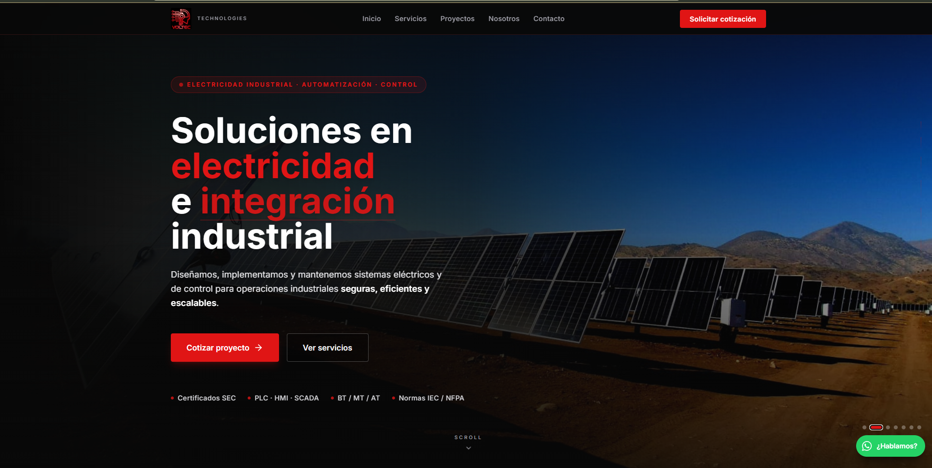 Voltec Technologies — electricidad industrial y automatización